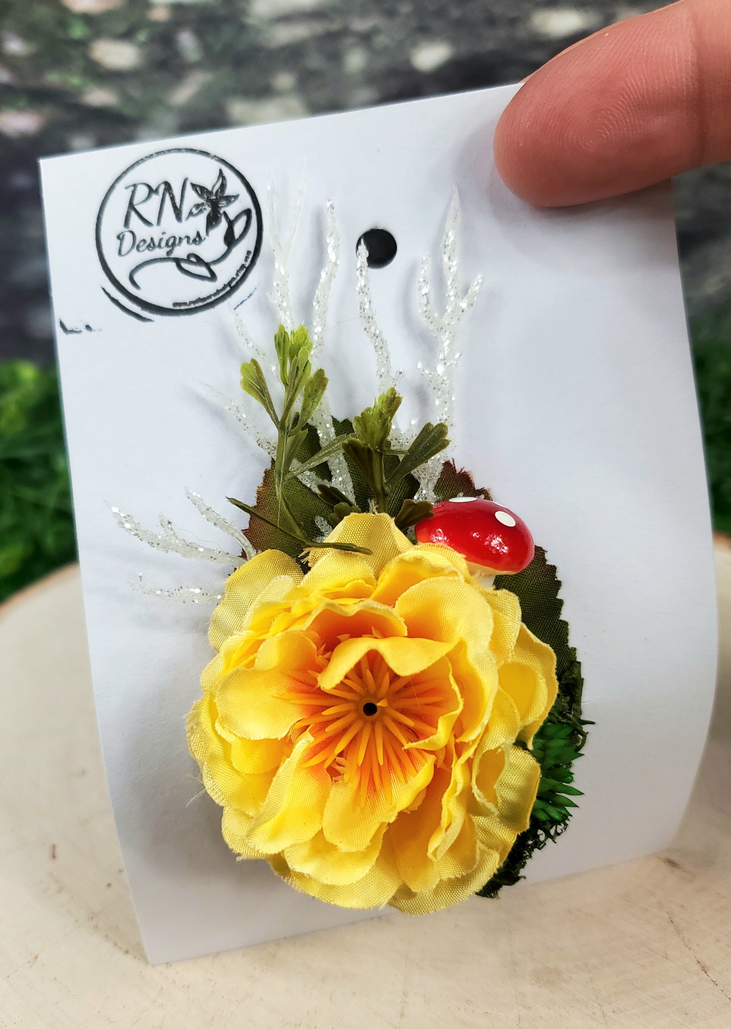Flower Cottage Core Mini Hair Clip - Yellow