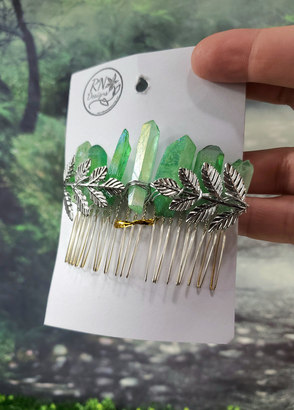 Laurel Crystal Hair Comb