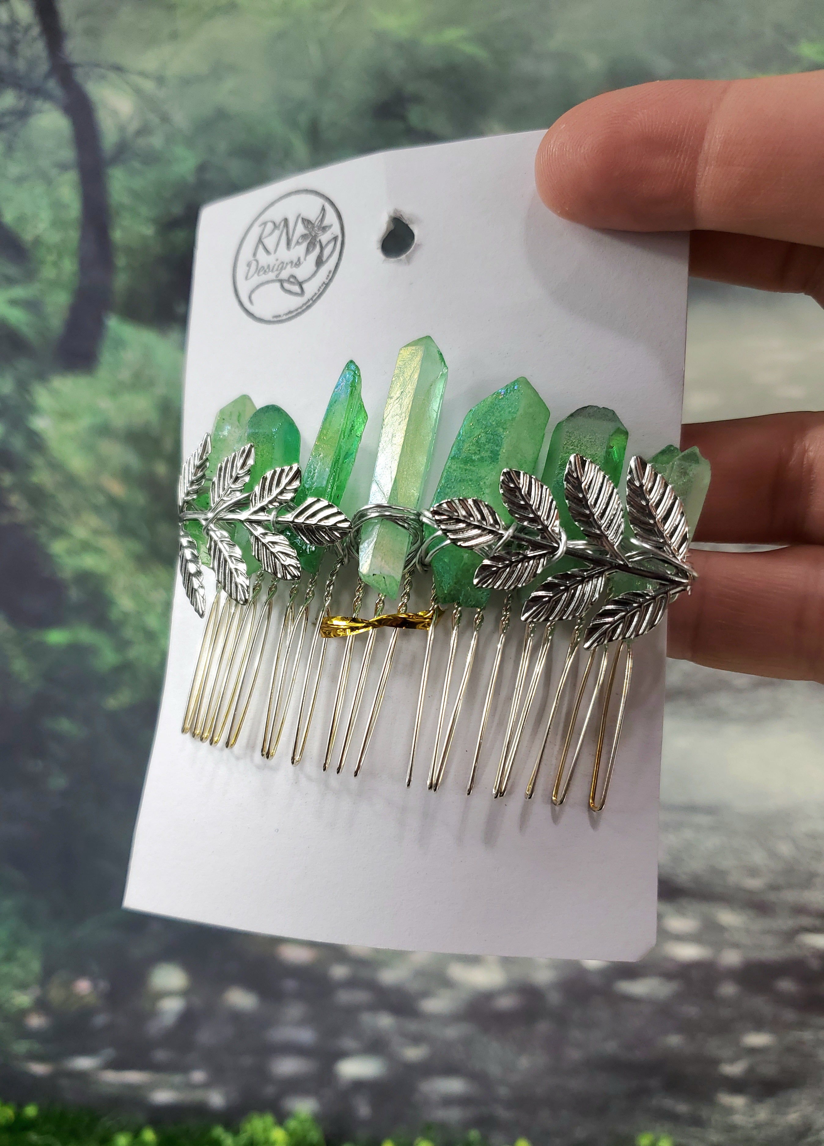Laurel Crystal Hair Comb