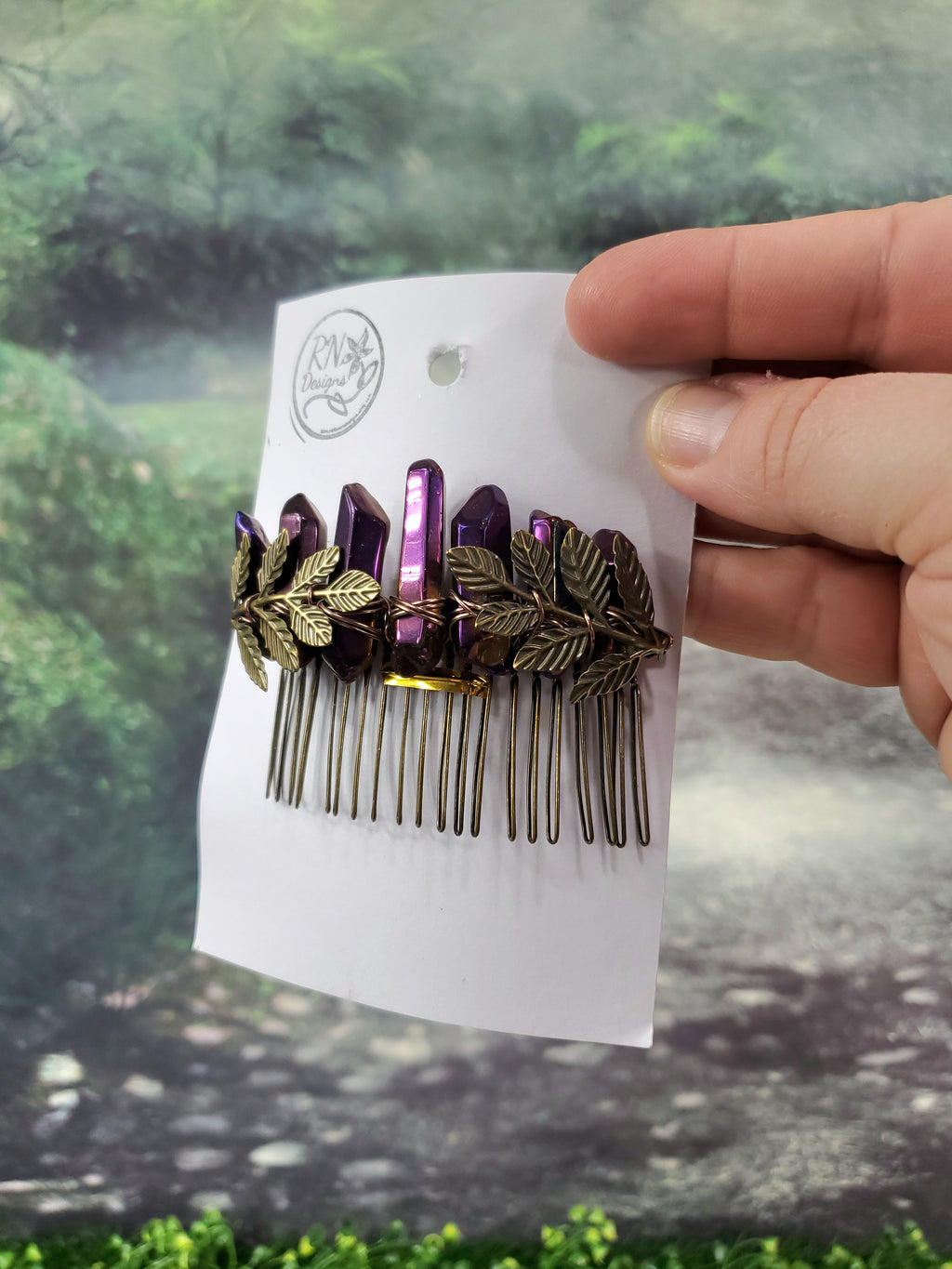 Laurel Crystal Hair Comb