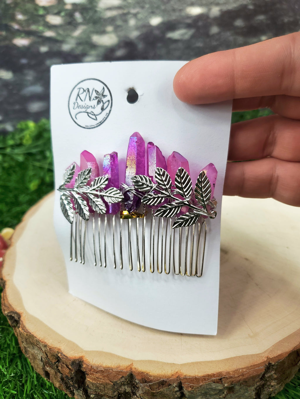 Laurel Crystal Hair Comb