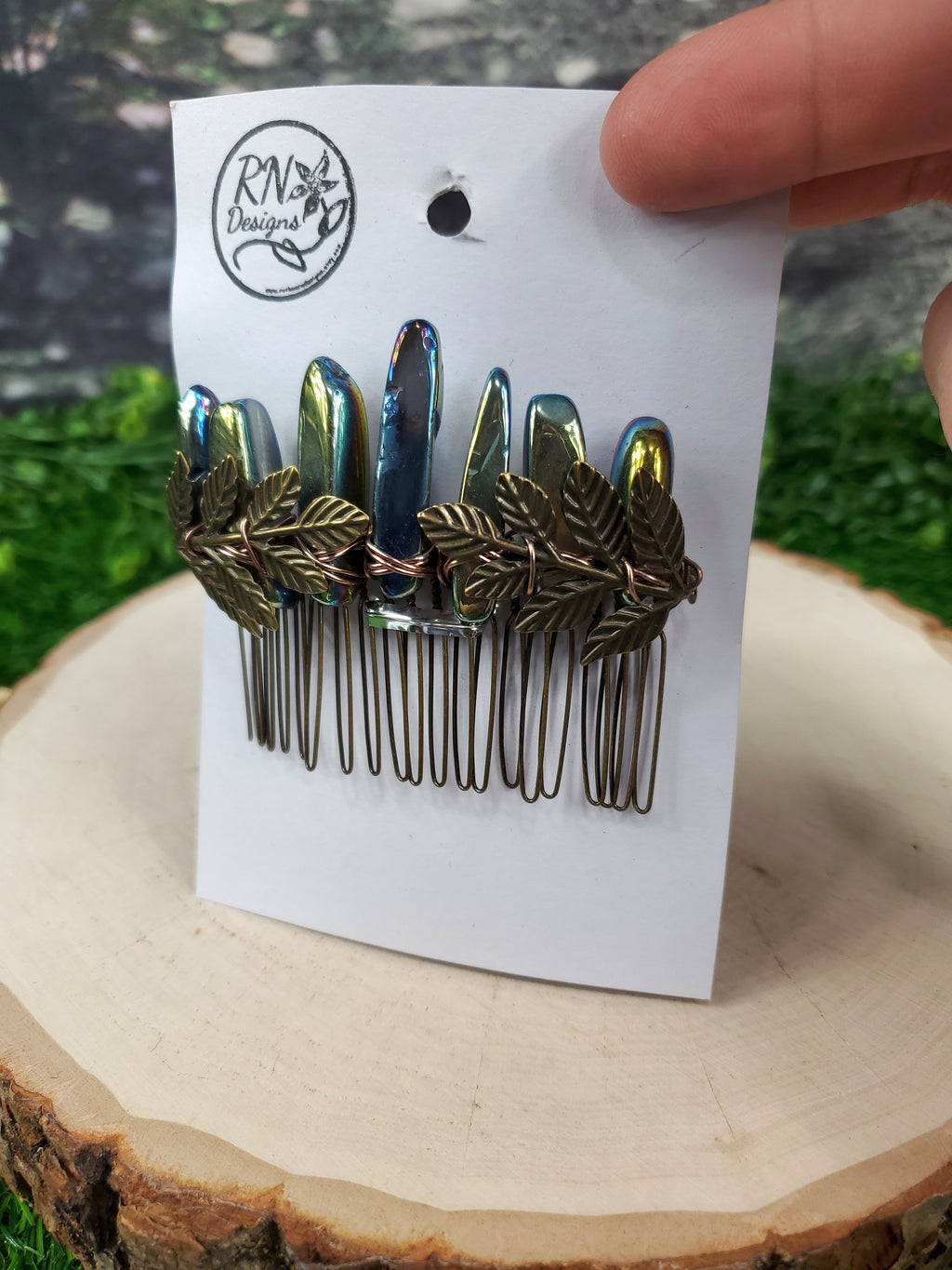 Laurel Crystal Hair Comb