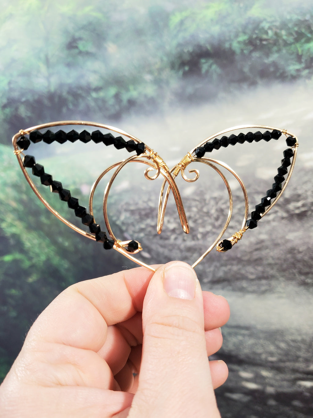 Simple Gold Jeweled Elven Ear Cuffs - Custom Colors
