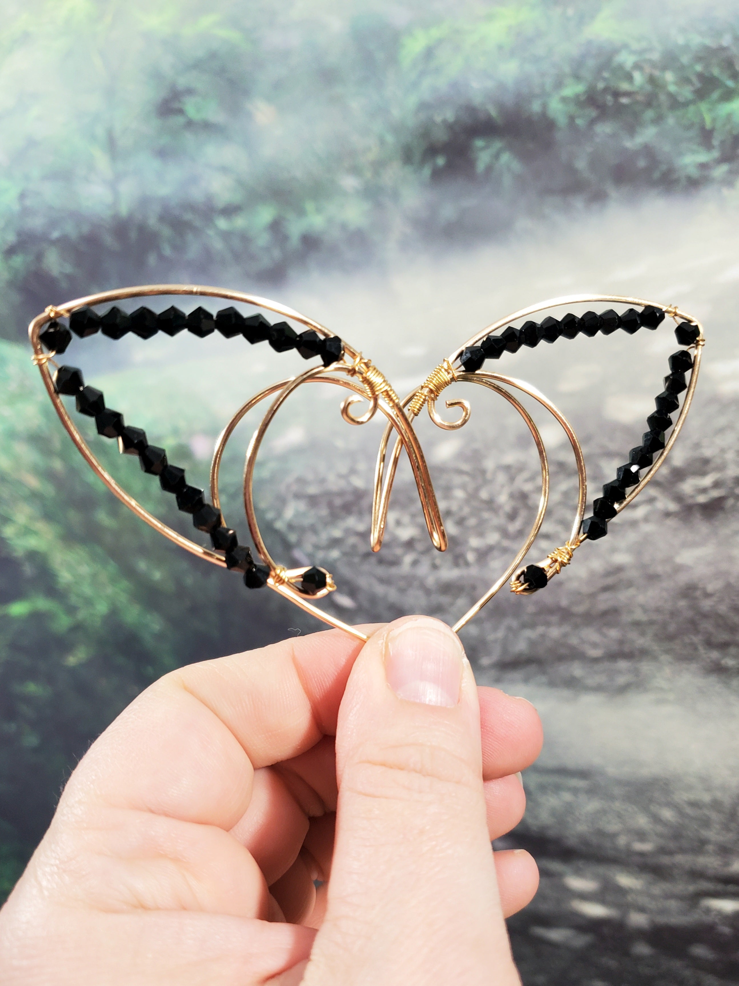 Simple Gold Jeweled Elven Ear Cuffs - Custom Colors