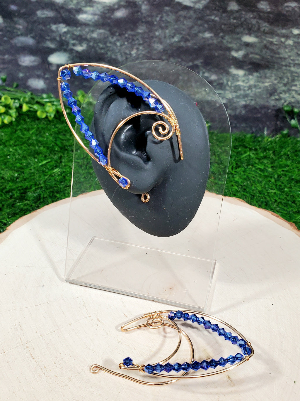 Simple Gold Jeweled Elven Ear Cuffs - Custom Colors