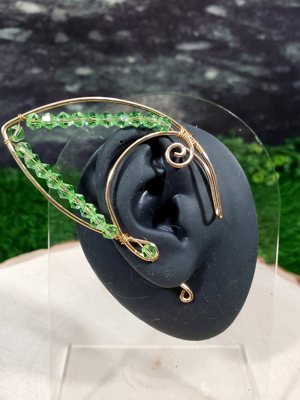 Simple Gold Jeweled Elven Ear Cuffs - Custom Colors