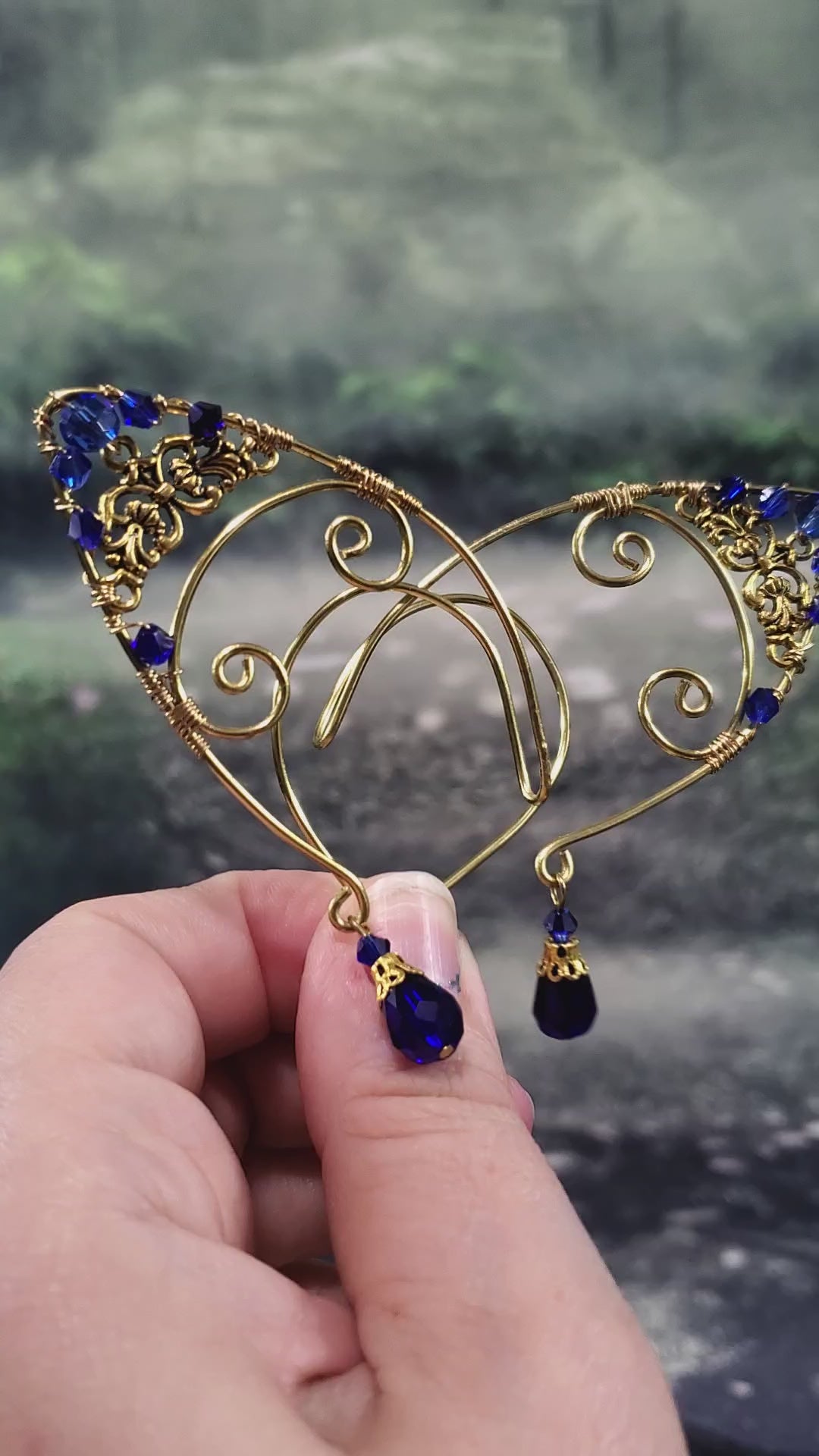 Gold Jeweled Filigree Elven Ear Cuffs - Custom Colors (Copy)